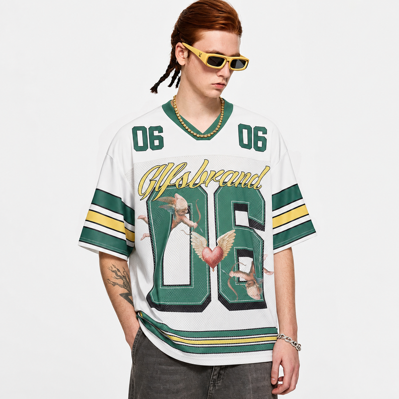 Sports Jersey V-Neck T-Shirt - Santo 