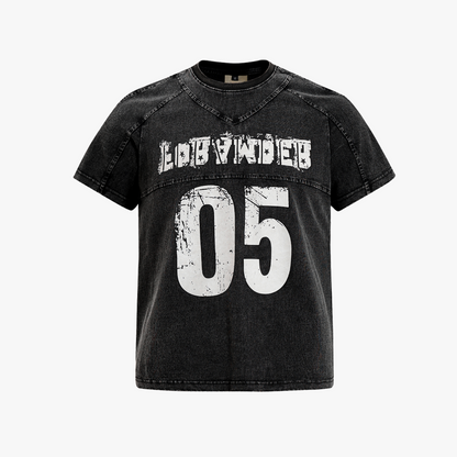 Vintage Acid Wash Number 05 Football T-Shirt - Santo 