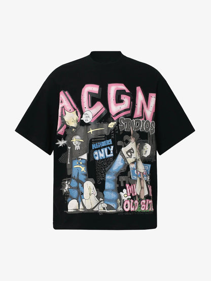 ACGN Graffiti | Graphic Print T-Shirt - Santo 