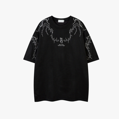 Thorn Embroidery Suede T-Shirt