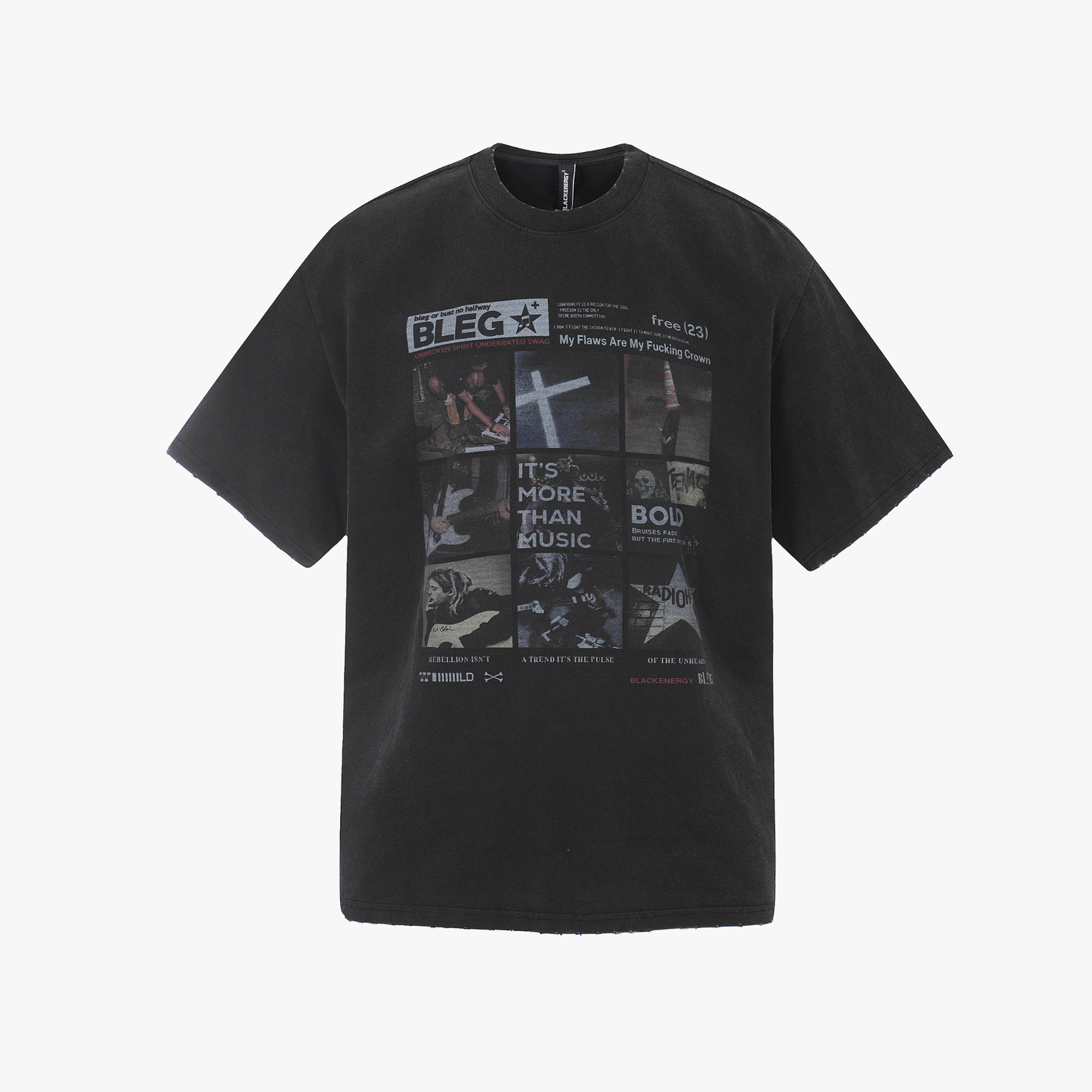 Vintage Washed Graphic Print Grunge T-Shirt - Santo 