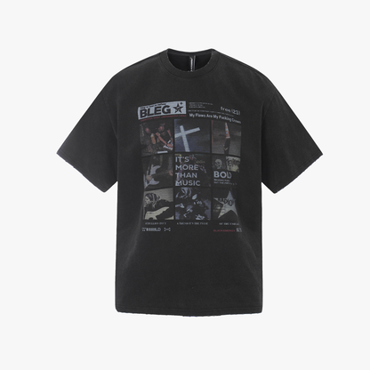 Vintage Washed Graphic Print Grunge T-Shirt - Santo 