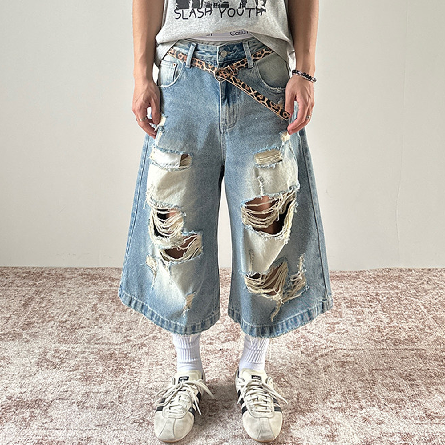 Starlight | Streetwear Star Print Denim Shorts