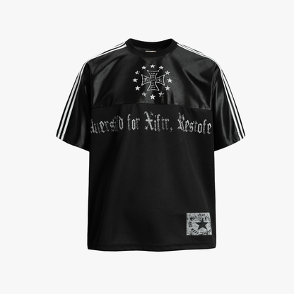 Gothic Chrome Mixed-Media Retro Jersey