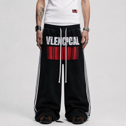 Double Waist Washed Side Stripe Sweatpants