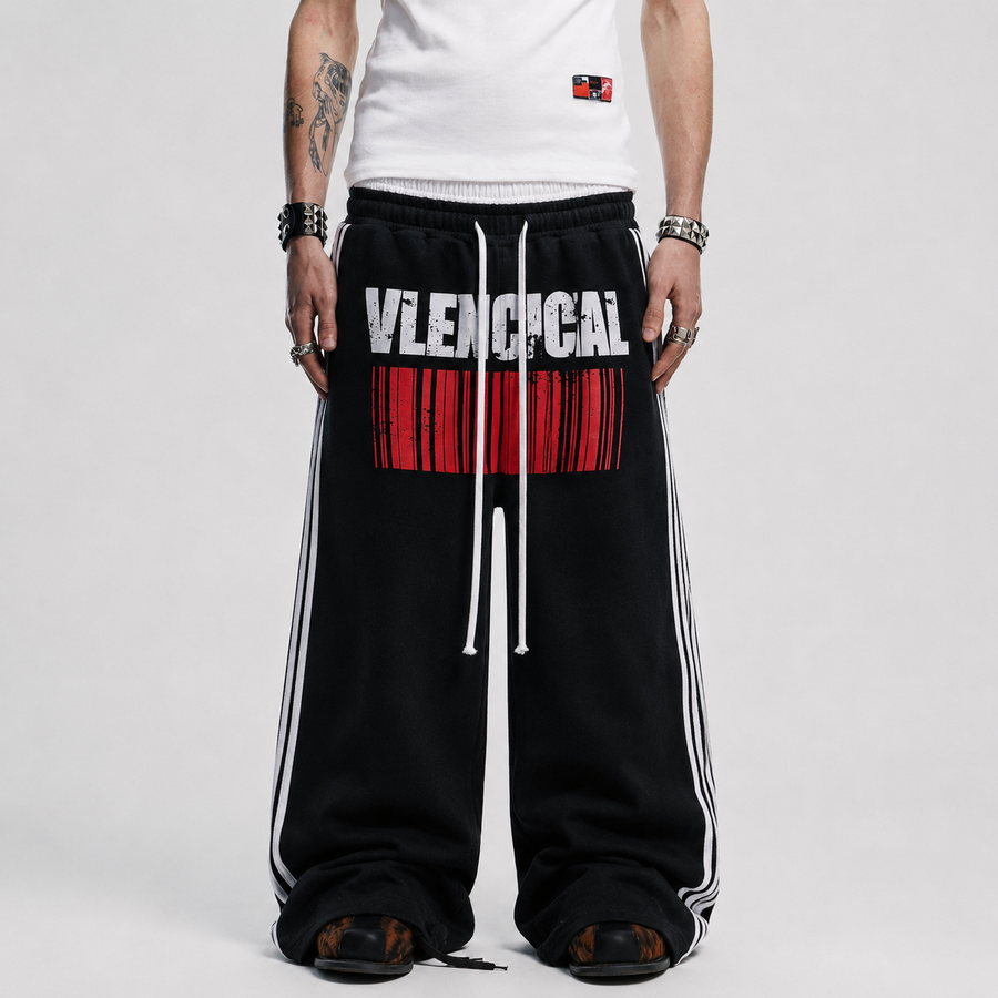 Double Waist Washed Side Stripe Sweatpants