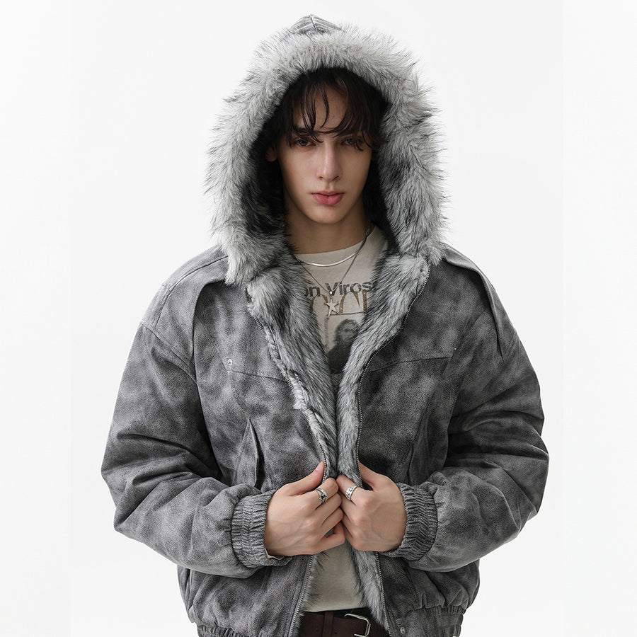 Distressed Washed | Hooded Oversized Jacket