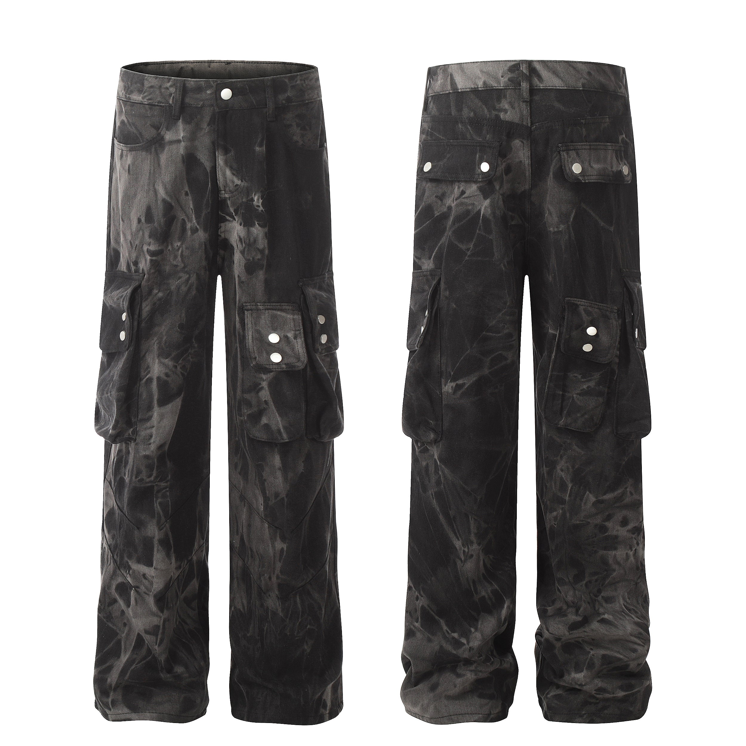 Pantalon cargo utilitaire en marbre noir