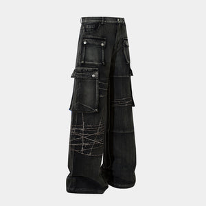 Barbed Wire Print | Baggy Jeans - Santo 