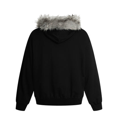 Gothic Fur Collar | Zip Up Hoodie - Santo 