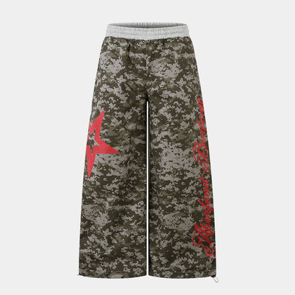 Vintage Print Sweatpants | Loose Fit Drawstring Streetwear Trousers - Santo 