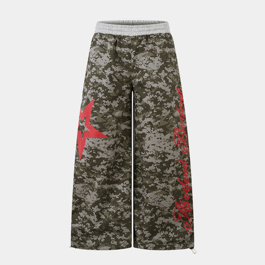 Vintage Print Sweatpants | Loose Fit Drawstring Streetwear Trousers - Santo 