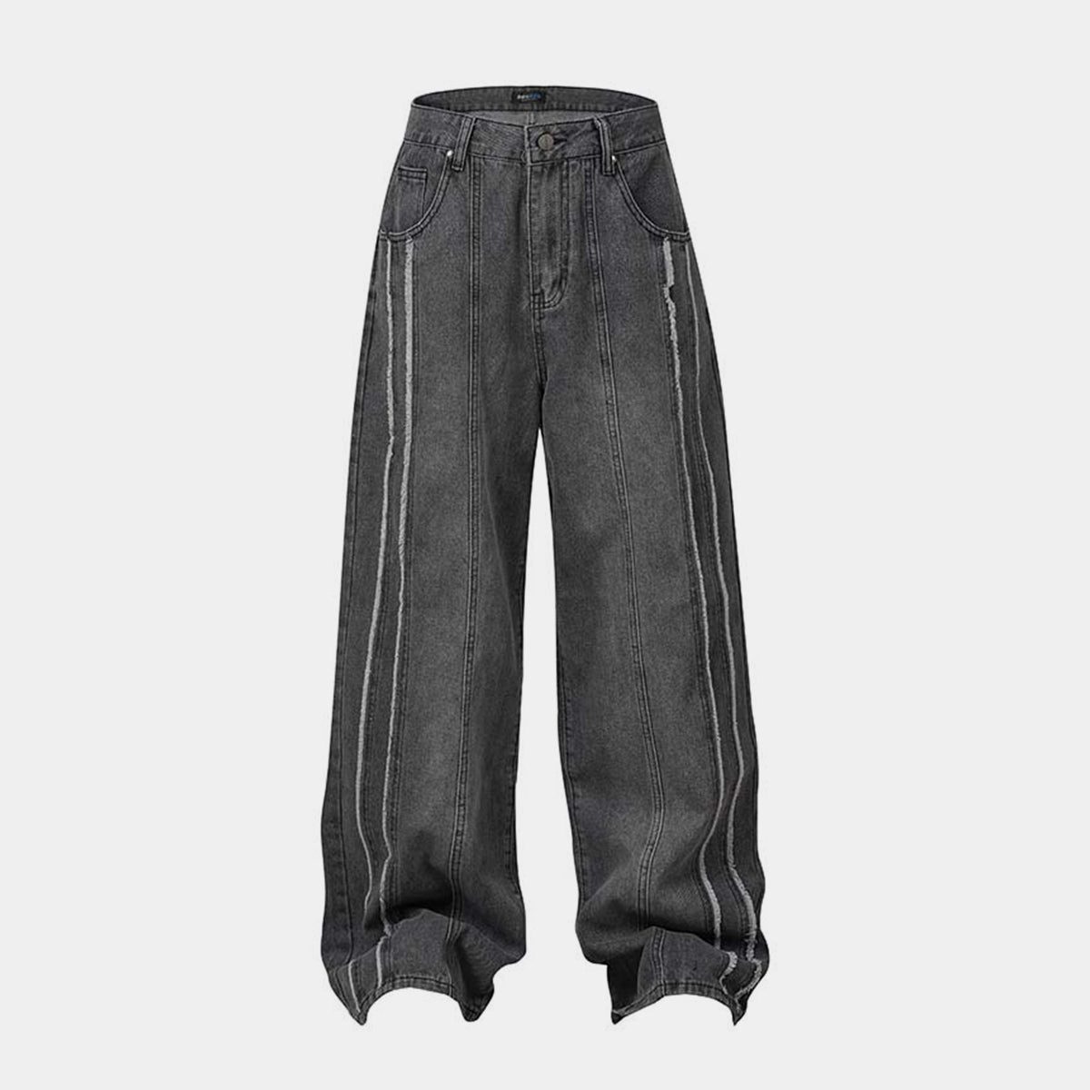 Washed Distressed Raw Edge | Baggy Jeans - Santo 