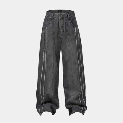 Washed Distressed Raw Edge | Baggy Jeans - Santo 