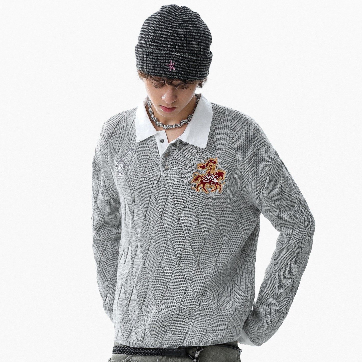 Academy Embroidered | Knit Polo Shirt