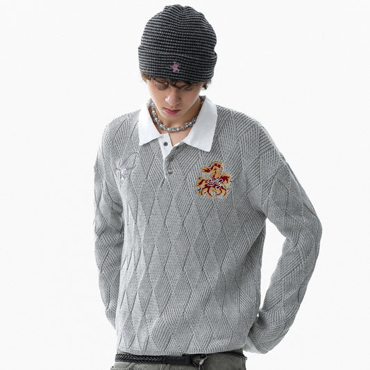 Pull en tricot Red Gaze | Visages artistiques