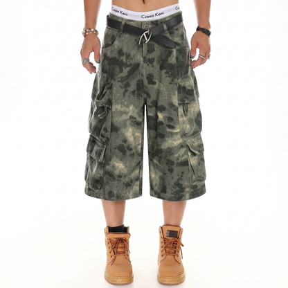 Camo-Print Baggy Cargo Jorts - Santo 