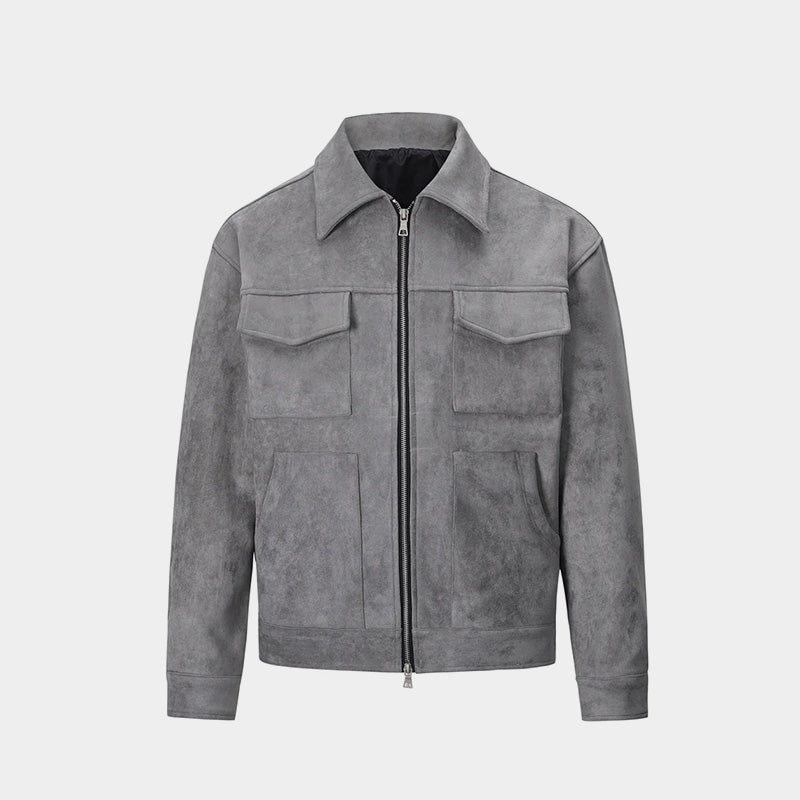 Urban Suede | Übergroße Jacke mit Reißverschluss