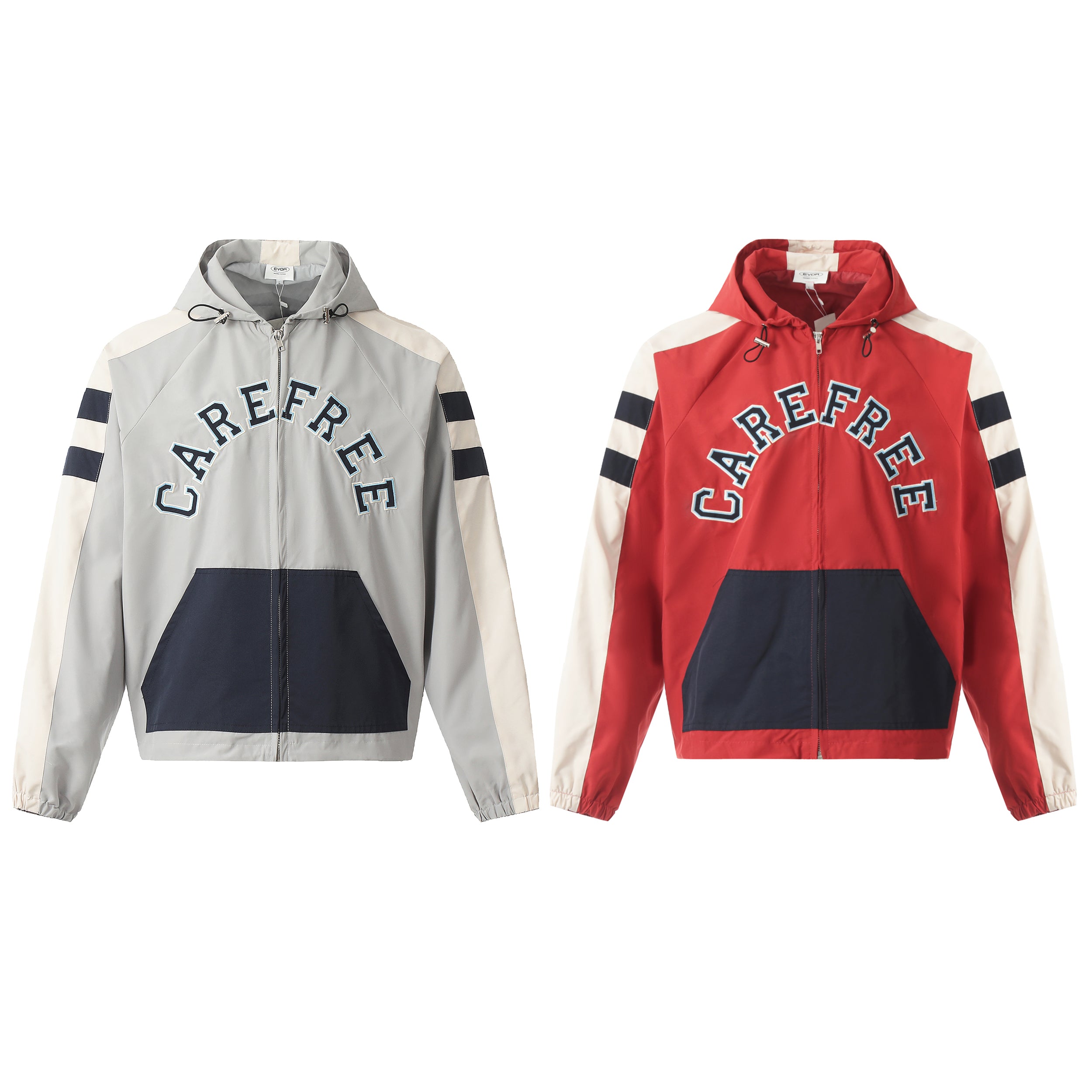 Carefree | Retro Athletic Zipper Hoodie