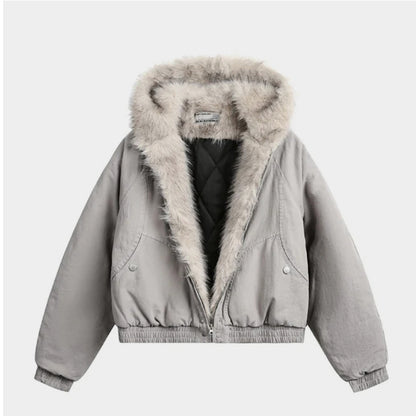Spliced Fur | Hooded Quilted Jacket - Santo 