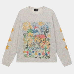 Retro Long Sleeve Streetwear Top | Graffiti Print Sweatshirt - Santo 