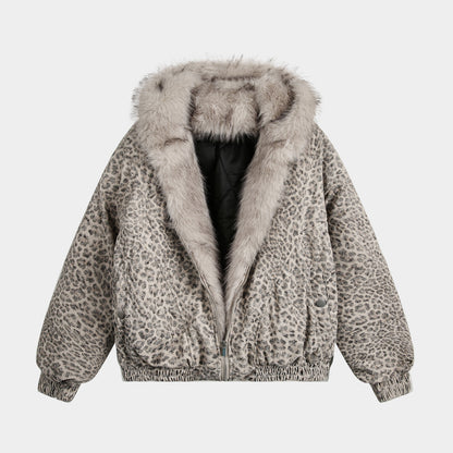 Leopard Patterned / Faux Fur Jacket