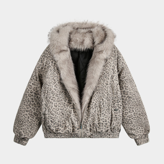 Leopard Patterned / Faux Fur Jacket