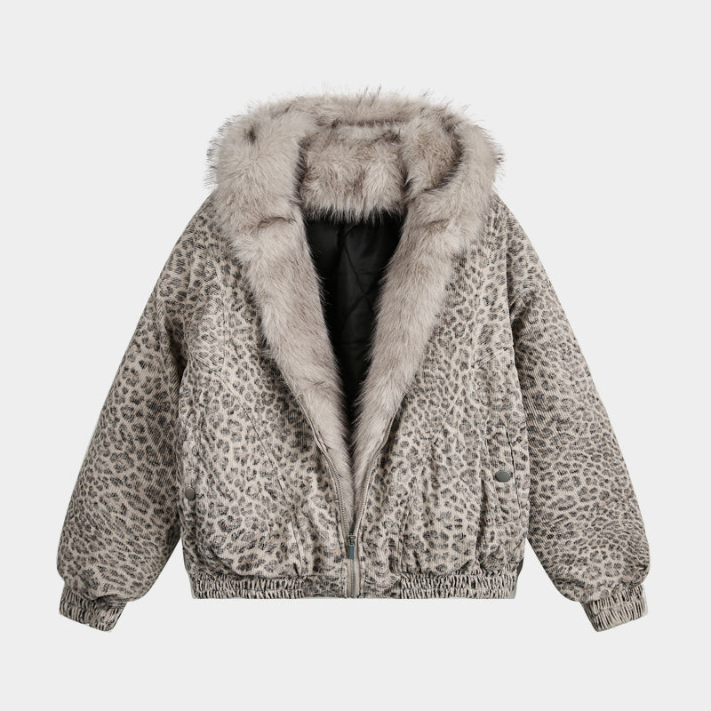 Leopard Patterned / Faux Fur Jacket