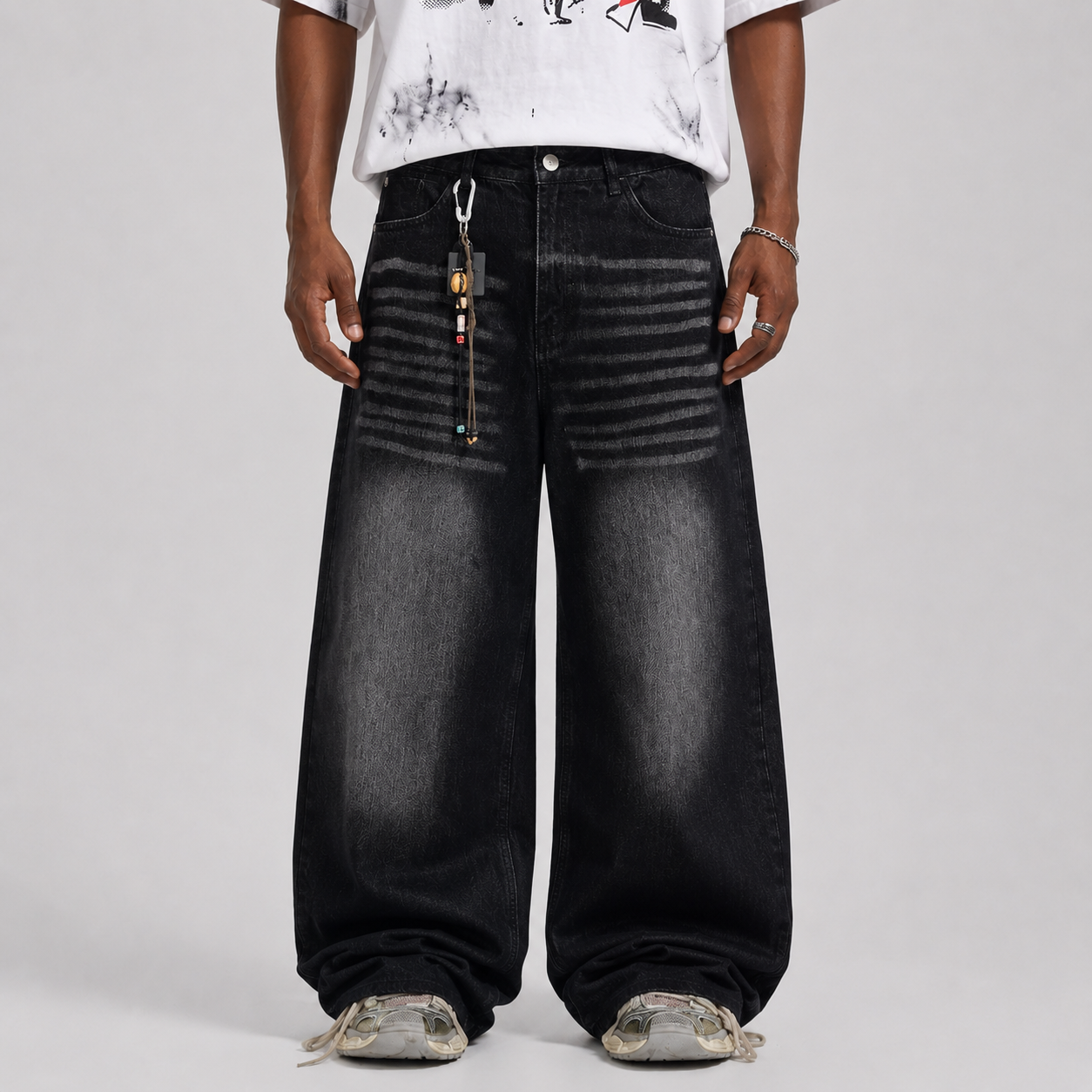 Vintage Embroidered Cross Washed Scimitar Jeans