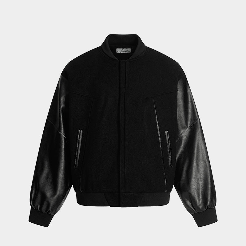 Retro Streetwear Outerwear | Vintage Leather Bomber Jacket - Santo 