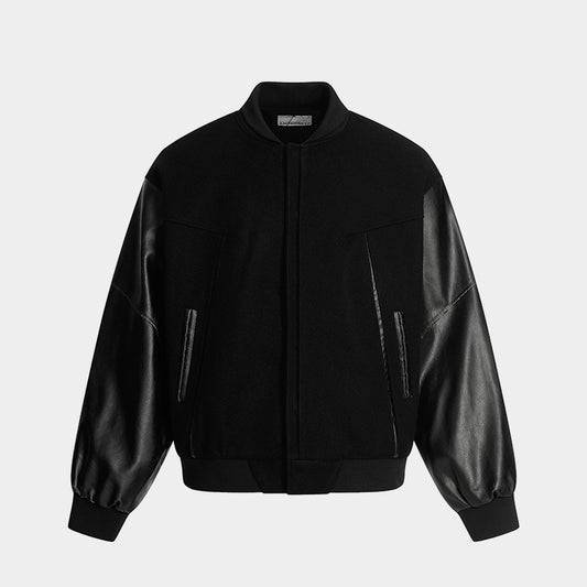 Retro Streetwear Outerwear | Vintage Leather Bomber Jacket - Santo 
