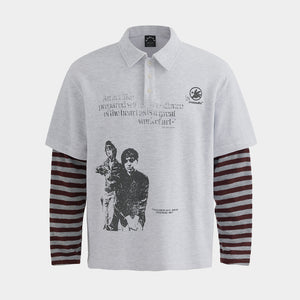 Vintage Striped Layered | Polo Sweatshirt - Santo 