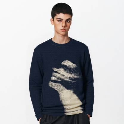 Abstract Embrace | Artistic Graphic Knit Sweater - Santo 