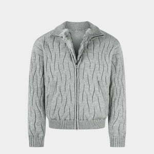 Textured Fleece | Knit Zip Jacket