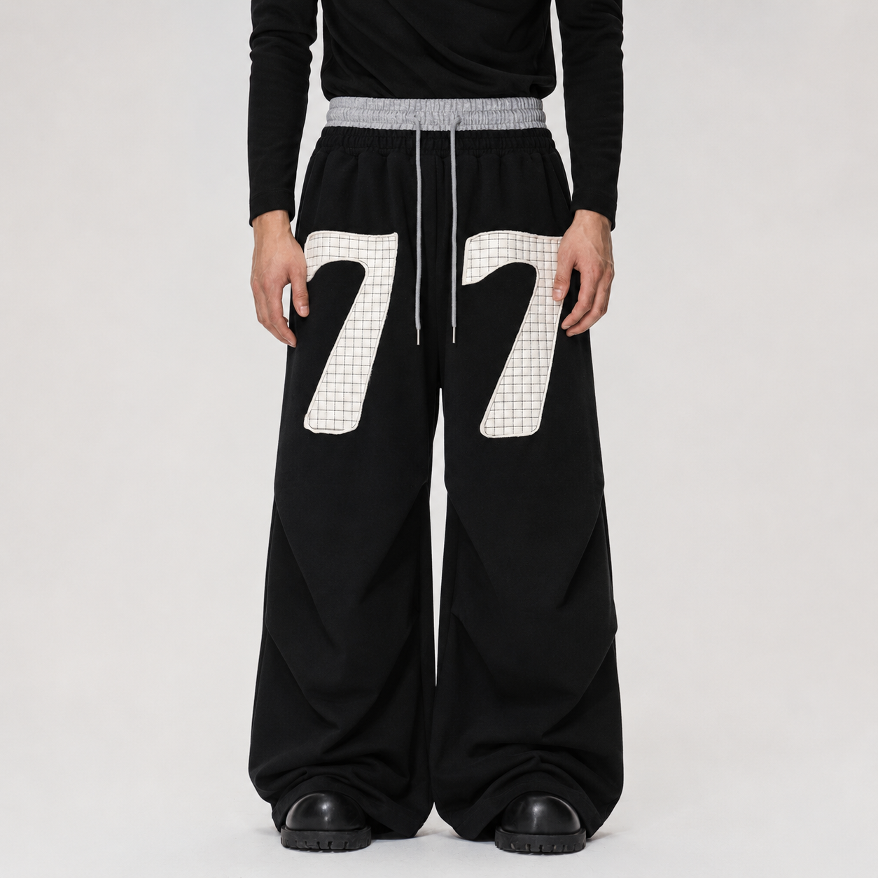 Double-Waisted Ruched Sweatpants