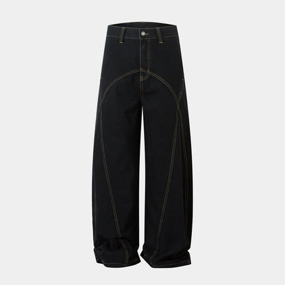 Geometric Stitch | Black Jeans - Santo 