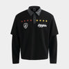 Star Print Patchwork | Leather-Neck Sweatshirt - Santo 