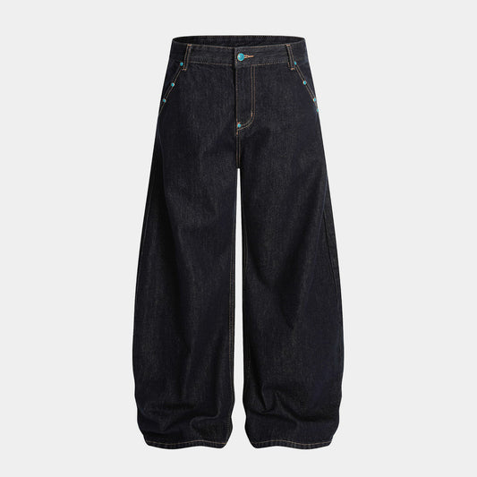 Baggy Barrel | Rivet Raw Jeans