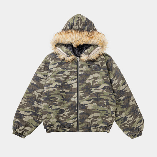 Camo Fur | Hooded Jacket - Santo 