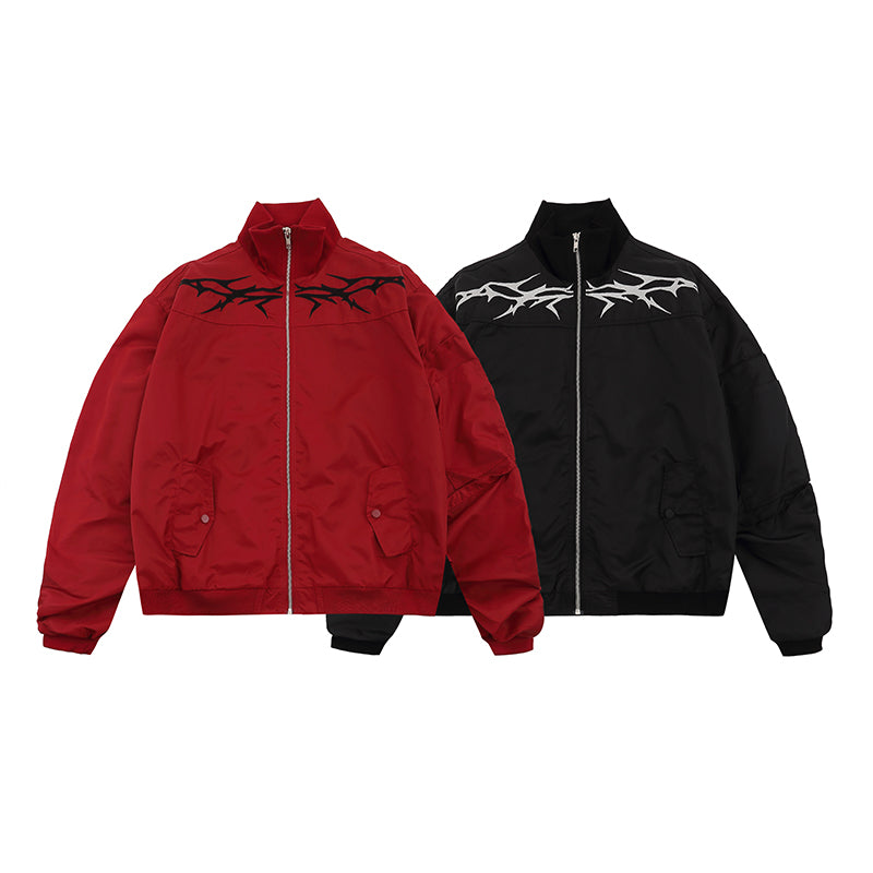 Flame Stitch | Oversized Bomber Jacket