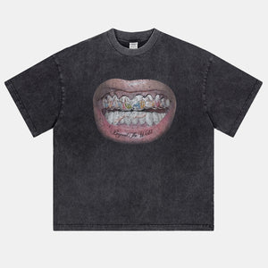 Mouth Graphic Print | Hip Hop T-Shirt - Santo 