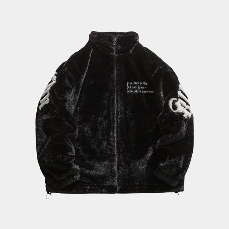 Generation | Streetstyle Gestickte Plüschjacke in Übergröße