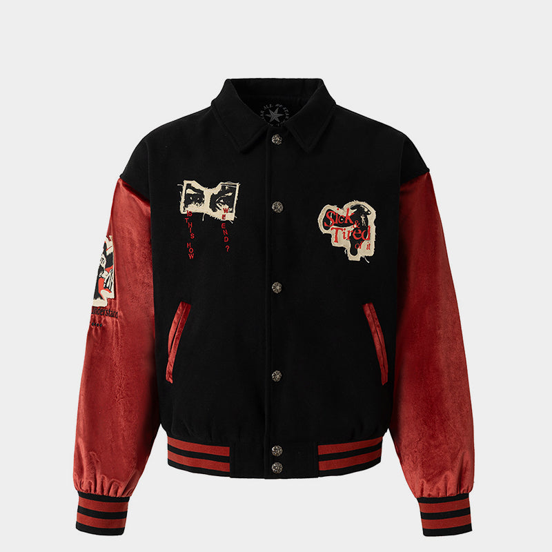 Casual Loose Fit Streetwear | Colorblock Patchwork Jacket - Santo 