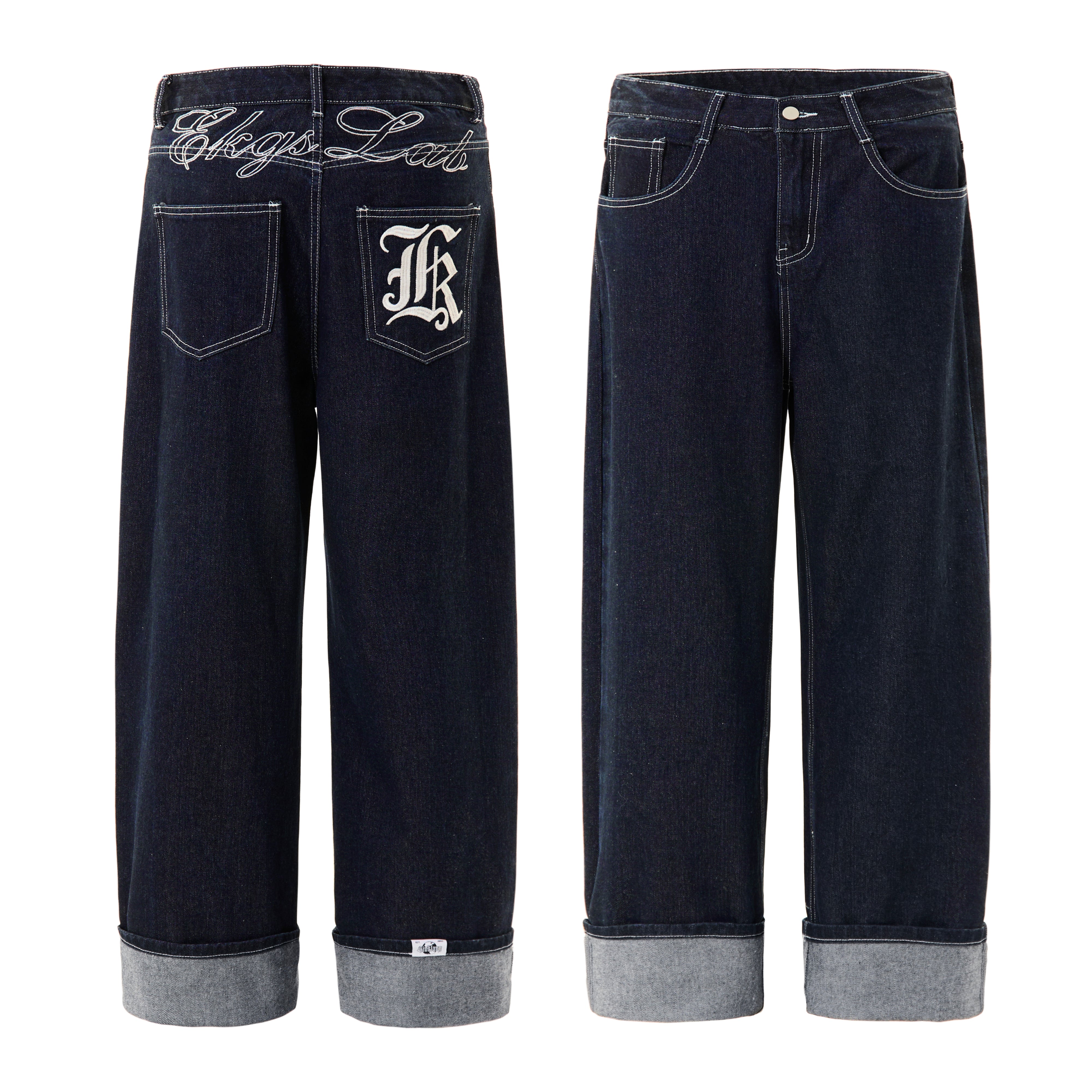 Bestickte Schrift | Baggy Jeans