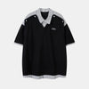 Men's Oversized T-Shirt | Striped Polo Collar