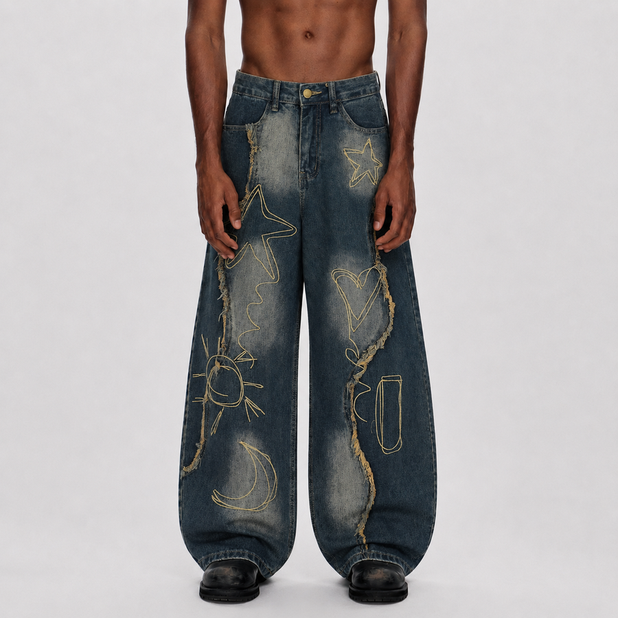 Giacca di jeans sfrangiata
