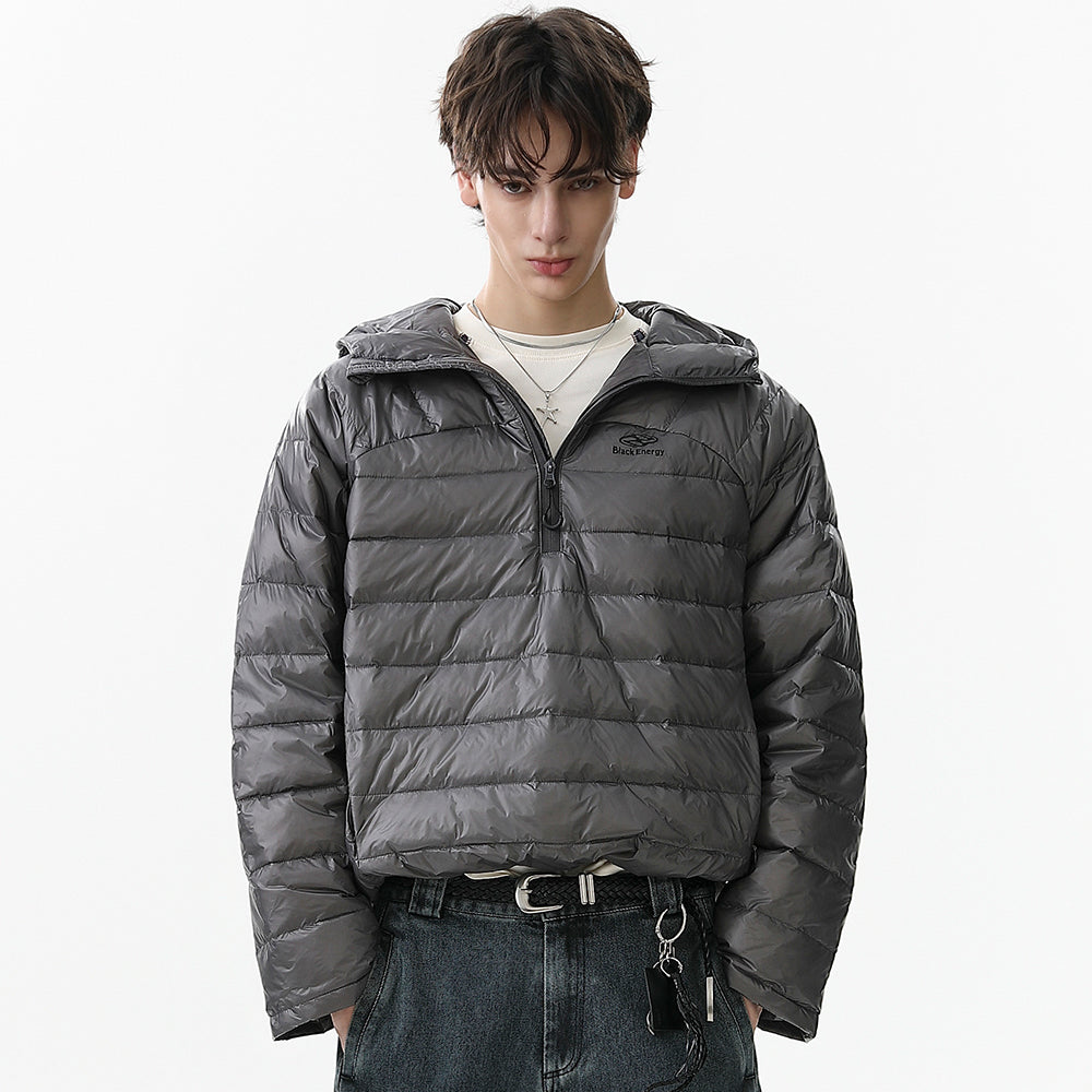 Lightweight Half-Zip | Hooded Puffer Jacket
