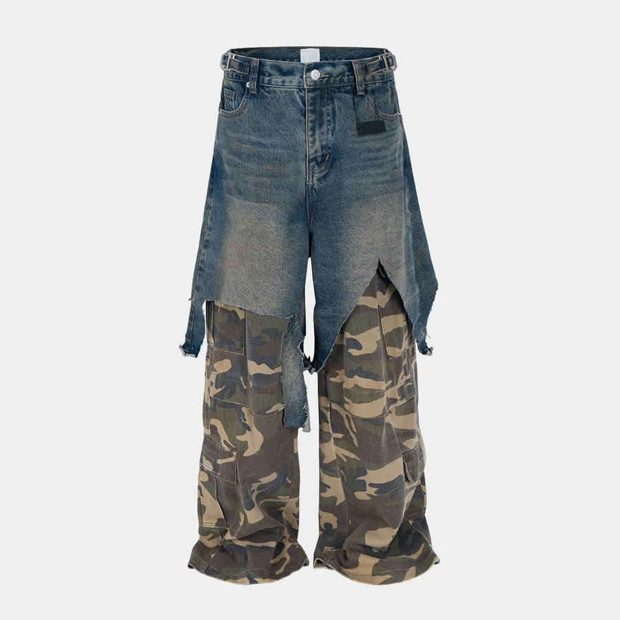 Deconstructed Denim Camo | Layered Jeans