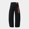 Plaid Patchwork | BAGGY BARREL Jeans