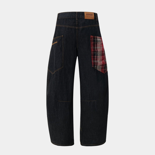Plaid Patchwork | BAGGY BARREL Jeans